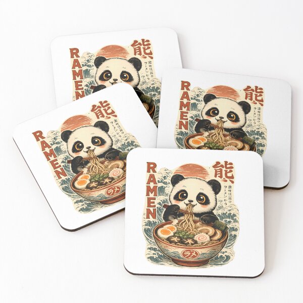 Item preview, Cute Panda Eating Ramen Japanese Noodle Kawaii Food Art designed and sold by WearTheVibe Store.