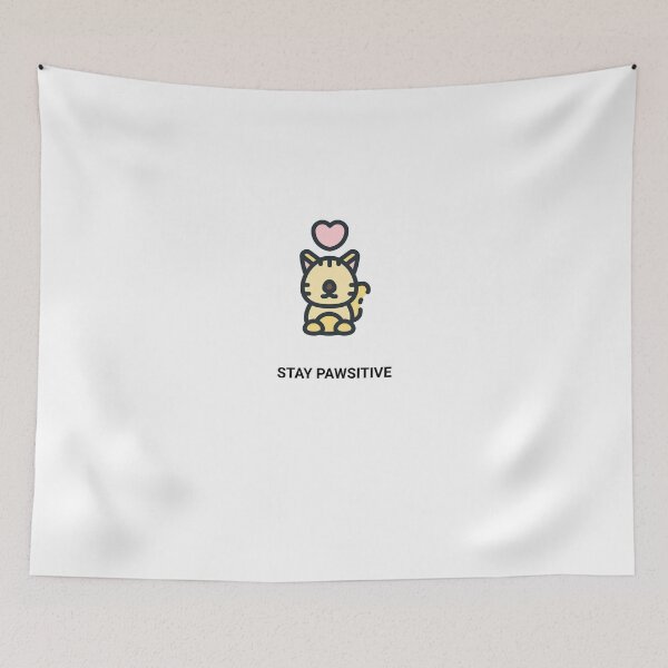 Item preview, Stay Pawsitive Cute Cat Kawaii Saying designed and sold by BoosterShop.