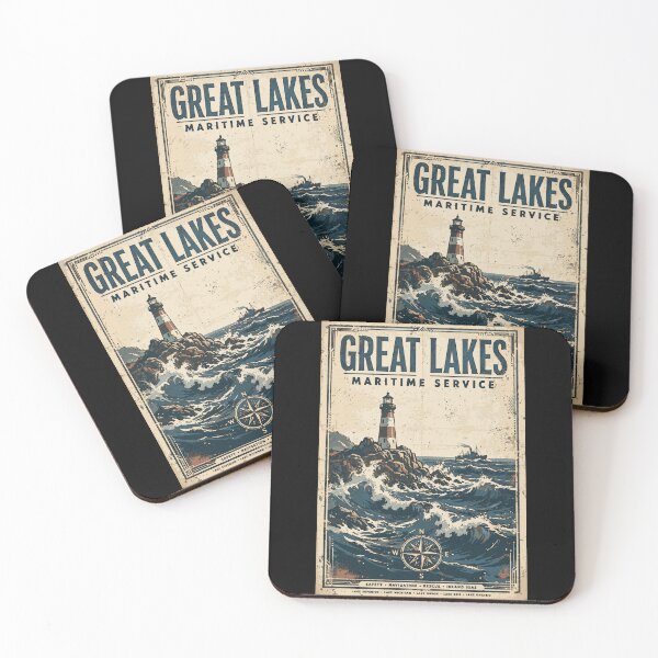 Item preview, Great Lakes Coast Guard Vintage Maritime Poster | Inland Sea Heritage Design designed and sold by Coasties.