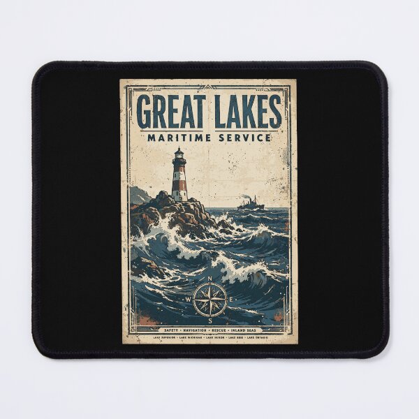 Item preview, Great Lakes Coast Guard Vintage Maritime Poster | Inland Sea Heritage Design designed and sold by Coasties.