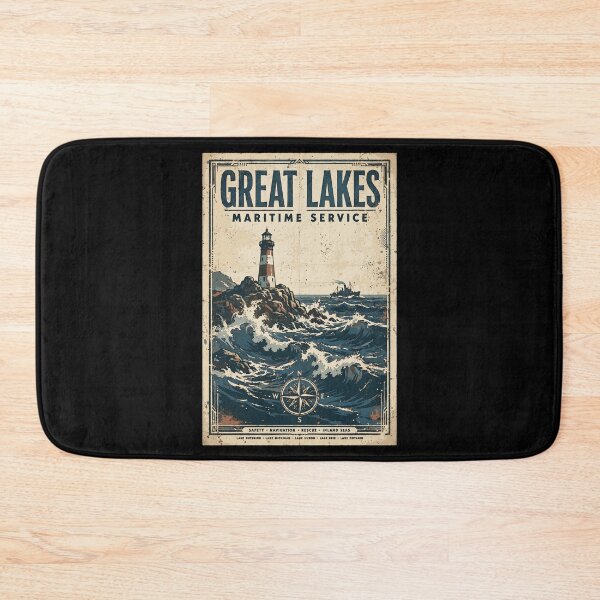 Item preview, Great Lakes Coast Guard Vintage Maritime Poster | Inland Sea Heritage Design designed and sold by Coasties.