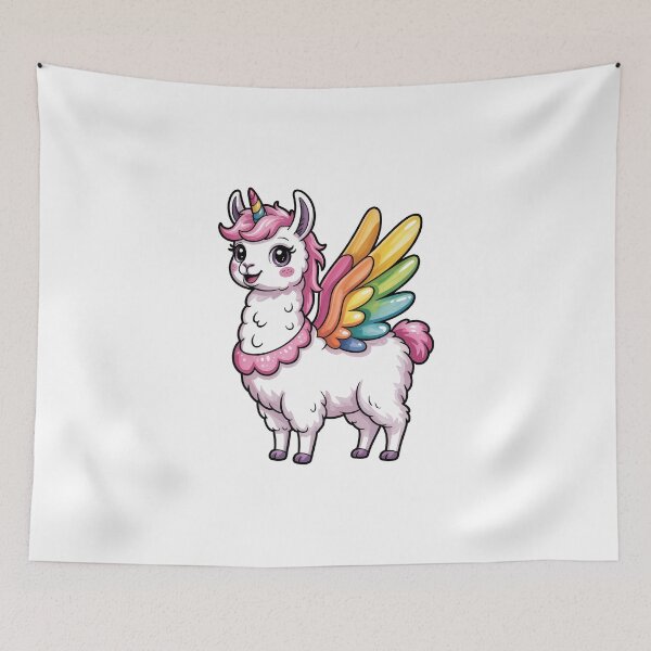 Item preview, Rainbow Winged Llama Unicorn designed and sold by jkrphoto.