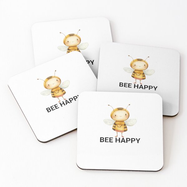 Item preview, Bee Happy Cute Bee Kawaii Saying designed and sold by BoosterShop.
