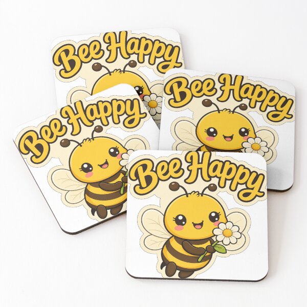 Item preview, Cute Bee Happy Kawaii Saying designed and sold by BoosterShop.