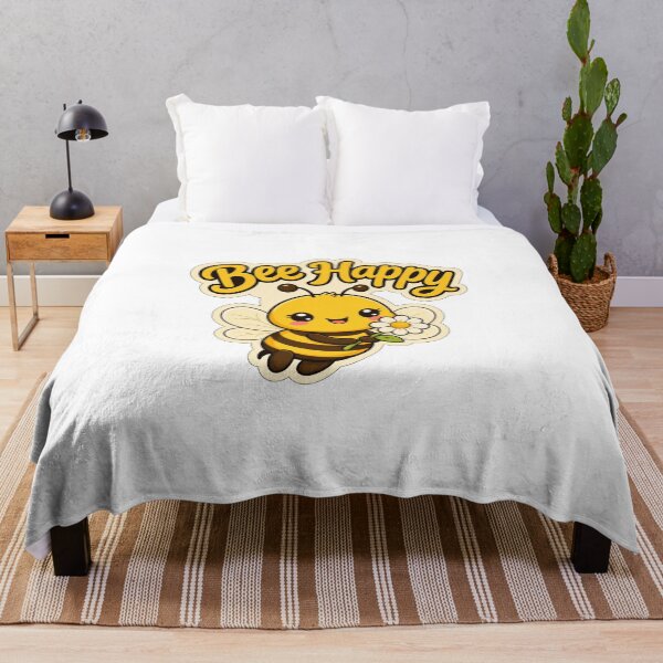 Item preview, Cute Bee Happy Kawaii Saying designed and sold by BoosterShop.