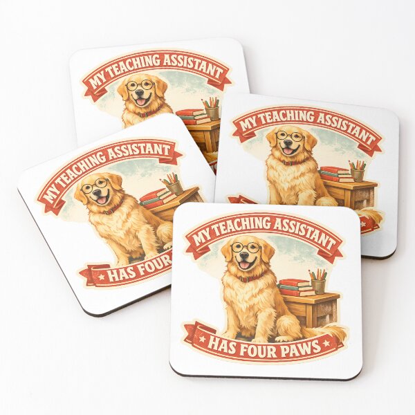 Item preview, My Teaching Assistant Has Four Paws – Golden Retriever Teacher Dog Lover Design designed and sold by Sahil Randhawa.