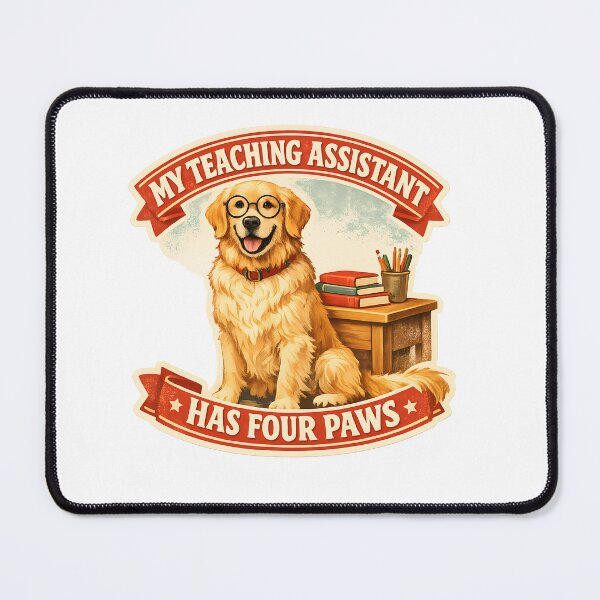 Item preview, My Teaching Assistant Has Four Paws – Golden Retriever Teacher Dog Lover Design designed and sold by Sahil Randhawa.