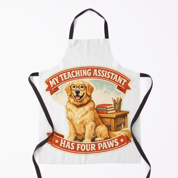 Item preview, My Teaching Assistant Has Four Paws – Golden Retriever Teacher Dog Lover Design designed and sold by Sahil Randhawa.