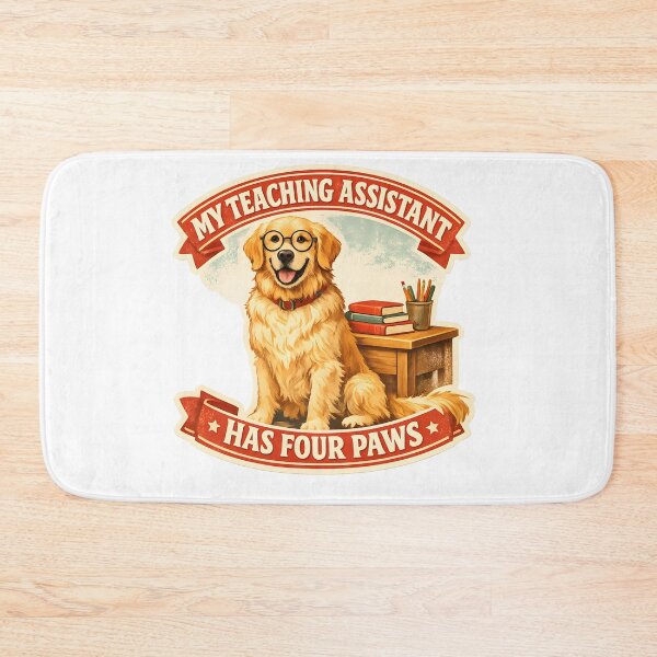 Item preview, My Teaching Assistant Has Four Paws – Golden Retriever Teacher Dog Lover Design designed and sold by Sahil Randhawa.