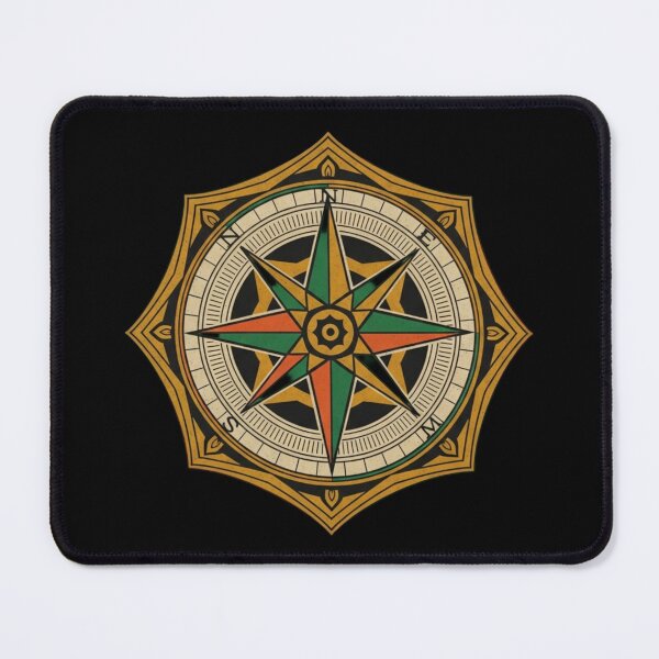 Item preview, Retro Geometric Compass Emblem - Vintage Nautical Line Art designed and sold by Dzblack.