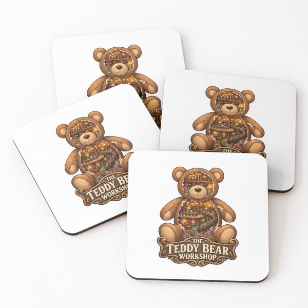 Item preview, The Teddy Bear Workshop | Toy Factory | Christmas Workshop | Santa's Elves | Cozy Holiday | Whimsical Christmas Art designed and sold by MrDev.