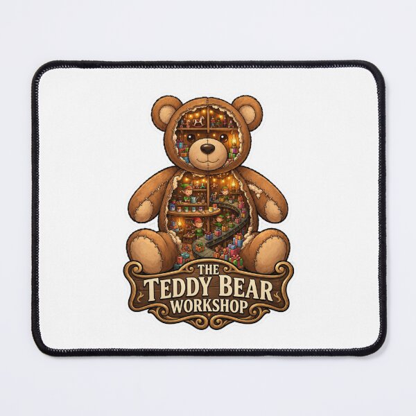 Item preview, The Teddy Bear Workshop | Toy Factory | Christmas Workshop | Santa's Elves | Cozy Holiday | Whimsical Christmas Art designed and sold by MrDev.