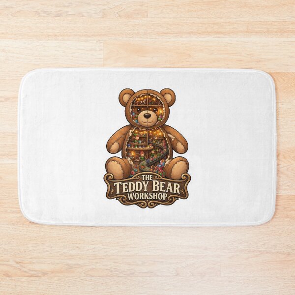 Item preview, The Teddy Bear Workshop | Toy Factory | Christmas Workshop | Santa's Elves | Cozy Holiday | Whimsical Christmas Art designed and sold by MrDev.