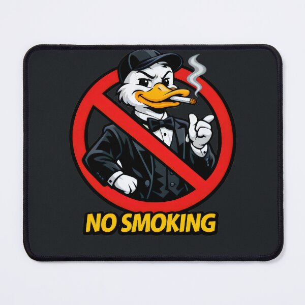 Item preview, No Smoking Duck Sticker – Funny Tuxedo Duck Cartoon Vector, Dapper Mallard Gentleman, Classy Smoking Forbidden Sign, Cool Garage Wall Art designed and sold by SmartPuns.