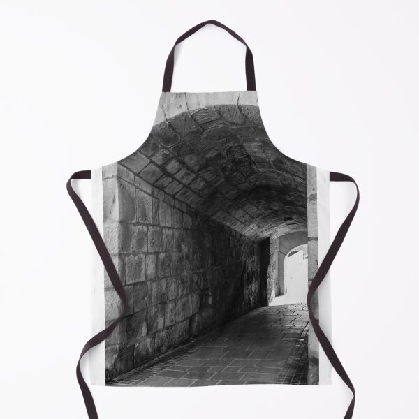 Item preview, Stone Arch Tunnel Passageway in Historic Medieval Corridor, Black And White Architectural Interior designed and sold by Nmallia.