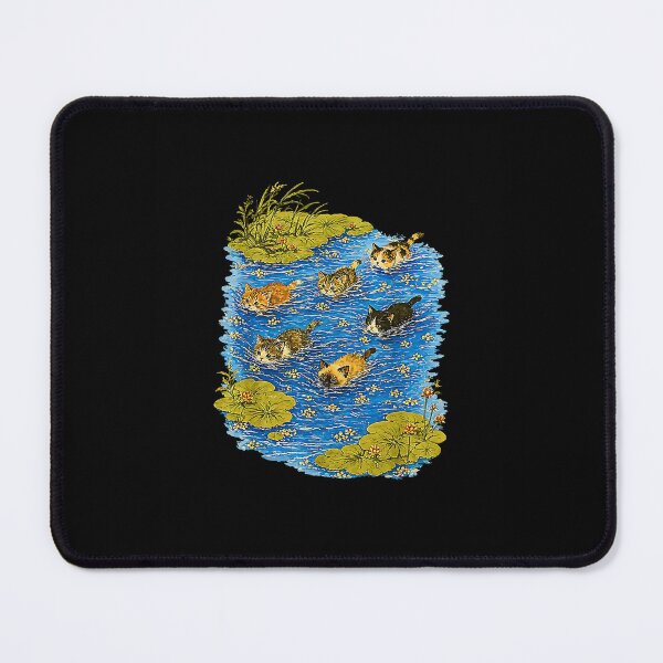 Item preview, Whimsical Watercolor Swimming Kittens in the Lily Pond designed and sold by NinigFox.