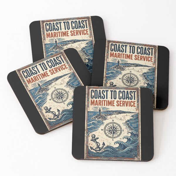 Item preview, Coast to Coast Maritime Service Vintage Poster | American Coast Guard Heritage Design designed and sold by Coasties.