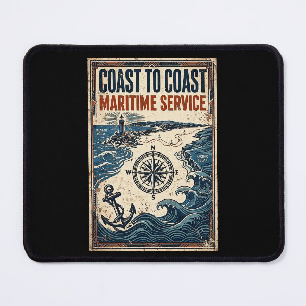 Item preview, Coast to Coast Maritime Service Vintage Poster | American Coast Guard Heritage Design designed and sold by Coasties.