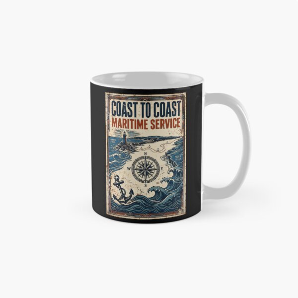 Item preview, Coast to Coast Maritime Service Vintage Poster | American Coast Guard Heritage Design designed and sold by Coasties.