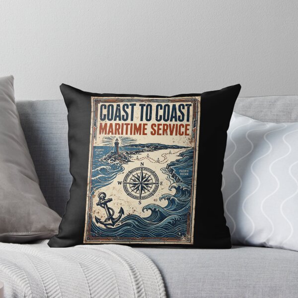 Item preview, Coast to Coast Maritime Service Vintage Poster | American Coast Guard Heritage Design designed and sold by Coasties.