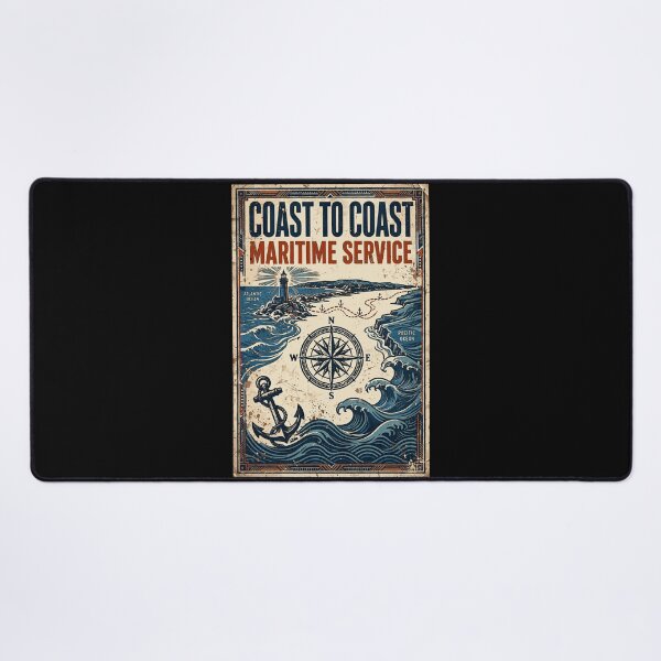 Item preview, Coast to Coast Maritime Service Vintage Poster | American Coast Guard Heritage Design designed and sold by Coasties.