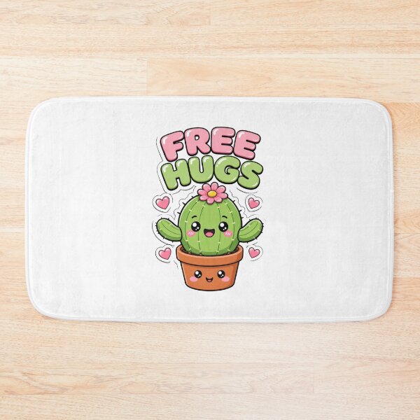 Item preview, Free Hugs Cute Kawaii Cactus Saying designed and sold by BoosterShop.