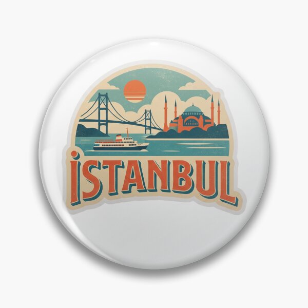 Item preview, Vintage İstanbul Travel Poster Sticker - Retro Bosporus & Hagia Sophia designed and sold by SelcukArtPrint.