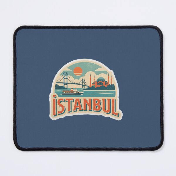 Item preview, Vintage İstanbul Travel Poster Sticker - Retro Bosporus & Hagia Sophia designed and sold by SelcukArtPrint.
