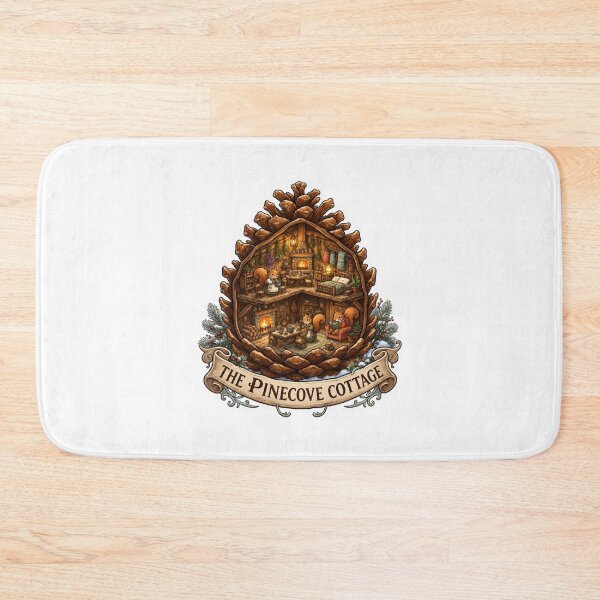 Item preview, The Pinecone Cottage | Cozy Squirrel Home | Woodland Cottage | Cottagecore | Winter Forest | Whimsical Nature Art designed and sold by MrDev.