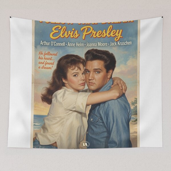 Item preview, 1960s Tropical Beach Cinema Vintage Gouache Poster designed and sold by ElvisVintagePosters.