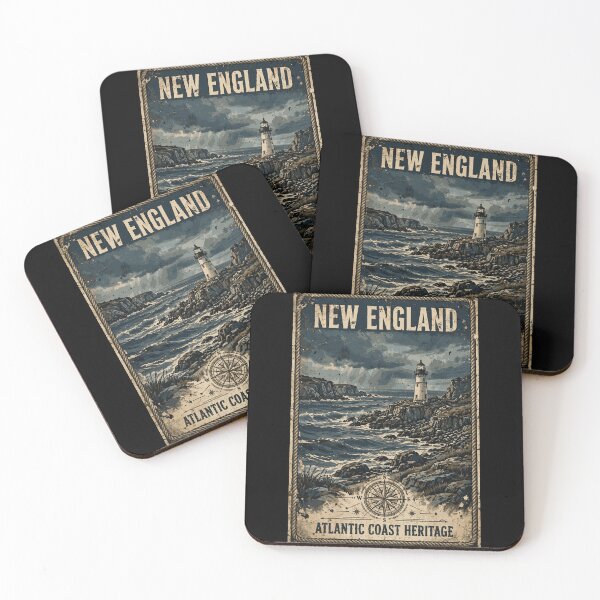 Item preview, New England Coast Guard Vintage Maritime Poster | Atlantic Coastal Heritage Design designed and sold by Coasties.