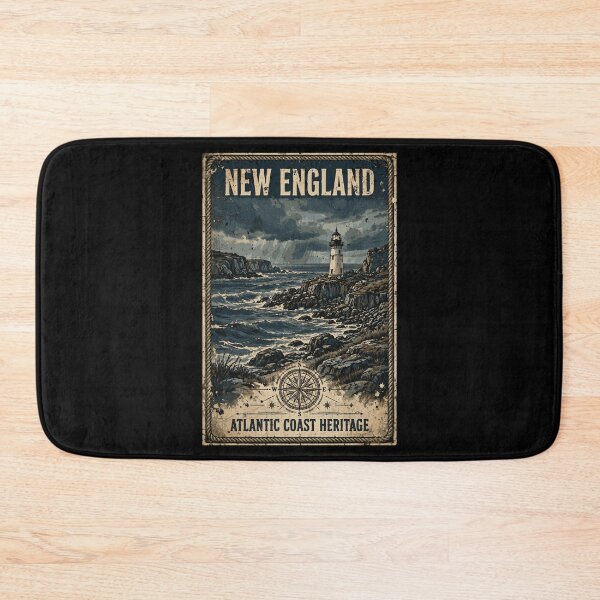 Item preview, New England Coast Guard Vintage Maritime Poster | Atlantic Coastal Heritage Design designed and sold by Coasties.