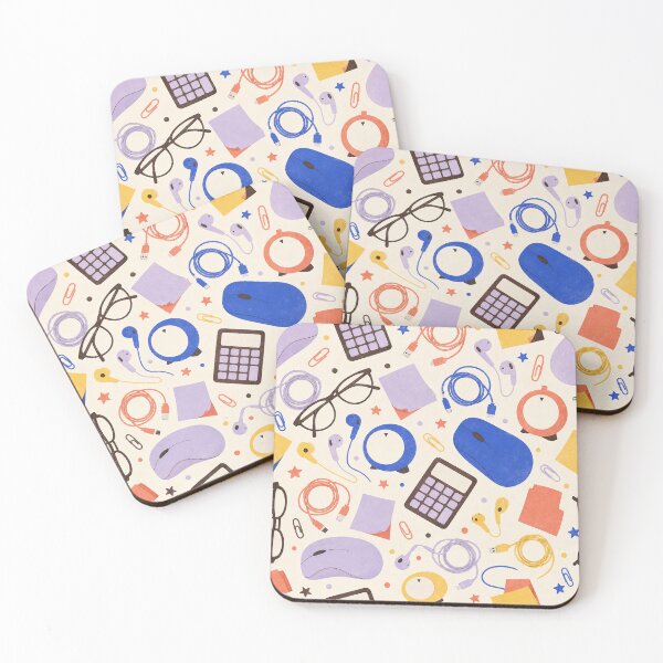 Item preview, Modern Desk Color Block Tossed Pattern designed and sold by VerdantStudio.