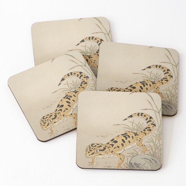 Artikelvorschau, Leopardgecko & Herbstgräser – Japanische Ukiyo-e-Holzschnittkunst entworfen und verkauft von Ukiyo Creatures.