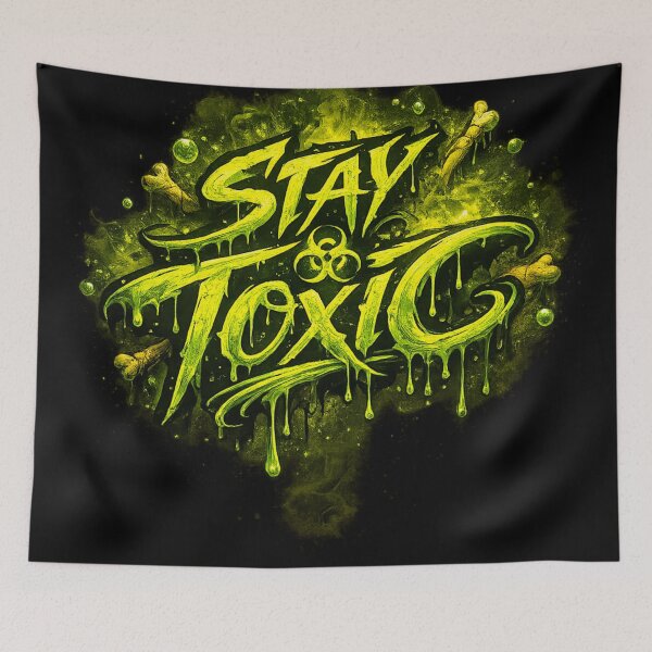 Item preview, "Stay Toxic" Green Slime Graffiti Typography Design designed and sold by BuckaBaby.