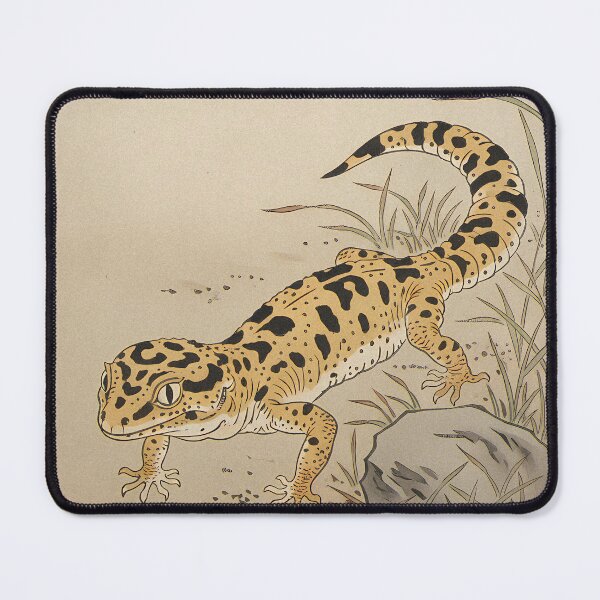 Item preview, Leopard Gecko & Autumn Grasses - Japanese Ukiyo-e Woodblock Style Art designed and sold by Ukiyo Creatures.