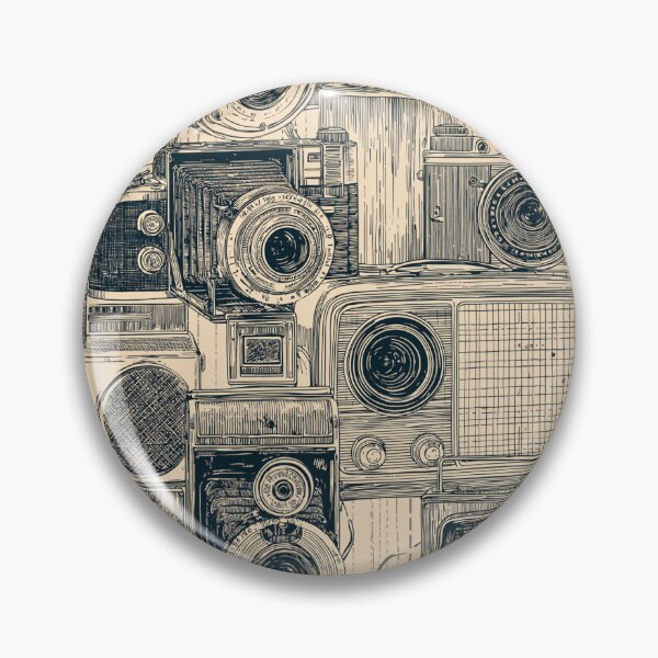 Item preview, Vintage Retro Cameras and Radios Blueprint Pattern Photography Geek designed and sold by VectorForge.