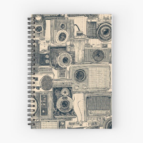 Item preview, Vintage Retro Cameras and Radios Blueprint Pattern Photography Geek designed and sold by VectorForge.