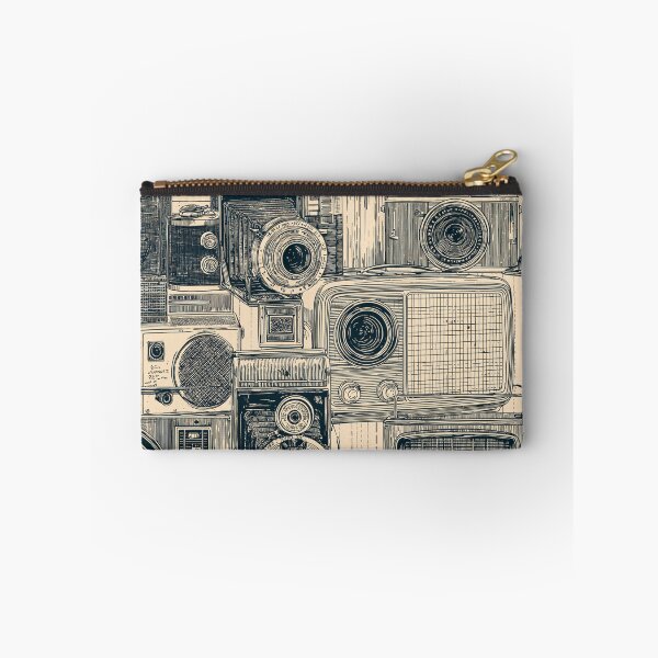 Item preview, Vintage Retro Cameras and Radios Blueprint Pattern Photography Geek designed and sold by VectorForge.