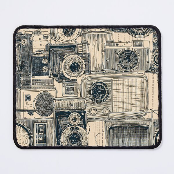 Item preview, Vintage Retro Cameras and Radios Blueprint Pattern Photography Geek designed and sold by VectorForge.