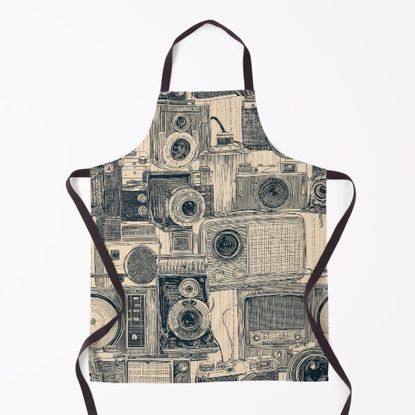 Item preview, Vintage Retro Cameras and Radios Blueprint Pattern Photography Geek designed and sold by VectorForge.