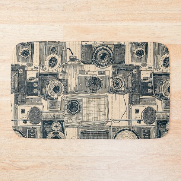 Item preview, Vintage Retro Cameras and Radios Blueprint Pattern Photography Geek designed and sold by VectorForge.