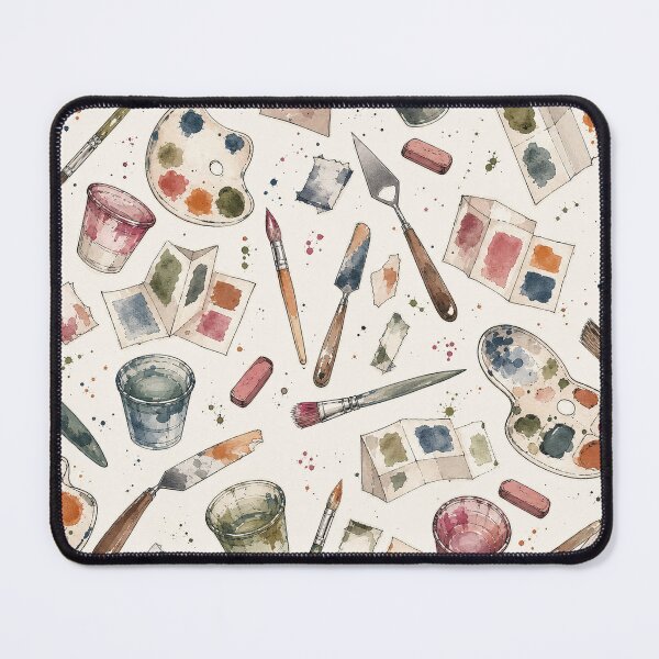 Item preview, Painter's Desktop Watercolor Pattern designed and sold by VerdantStudio.