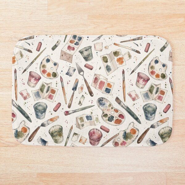 Item preview, Painter's Desktop Watercolor Pattern designed and sold by VerdantStudio.