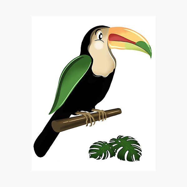 Item preview, Tropical Toucan Pattern - Botanical Monstera Leaves designed and sold by Fiorart Studio .
