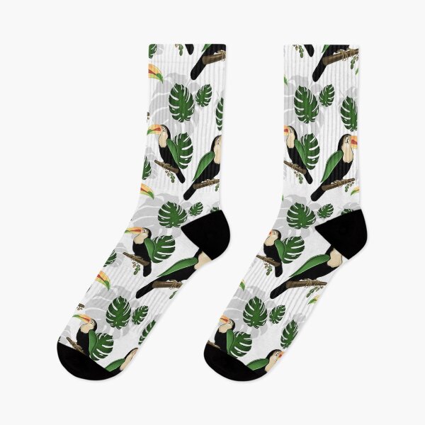 Item preview, Tropical Toucan Pattern - Botanical Monstera Leaves designed and sold by Fiorart Studio .