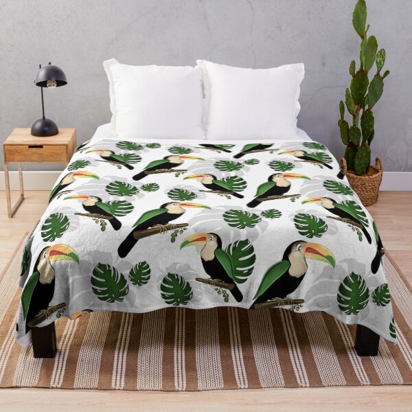 Item preview, Tropical Toucan Pattern - Botanical Monstera Leaves designed and sold by Fiorart Studio .