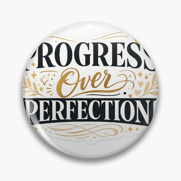 Item preview, Progress Over Perfection Inspirational Typography Sticker designed and sold by Arts121.