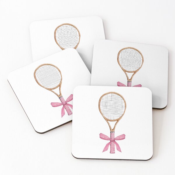 Item preview, Cute Tennis Racket with Pink Bow Girly Tennis Lover Sports Gift designed and sold by sunnivamla.