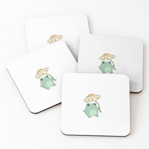 Item preview, Cute Little Frog Holding Daisy Flower Umbrella designed and sold by onyxlabco.